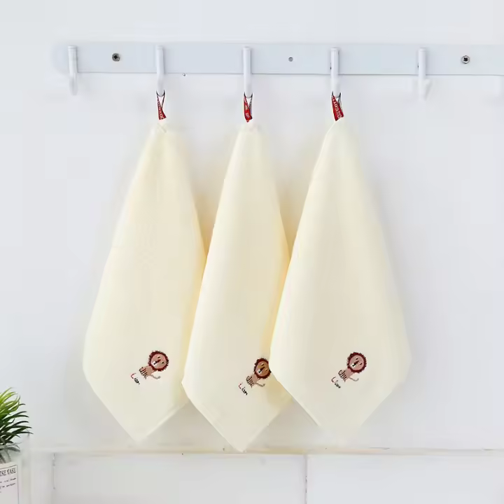 Toallas de algodón con bordado de dibujos animados para niños, suaves, todas las estaciones, adecuadas para hombres y mujeres, 1 unidad - 1