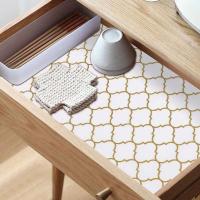 1 rollo de revestimiento para estantes, antideslizante para refrigerador, impermeable y cortable, almohadilla no adhesiva, gabinete a prueba de humedad - details 4