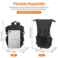 Mochila de Lona Elegante de 20L/30L - Ligera, Resistente al Agua para Viajes y Aventuras al Aire Libre - details 3