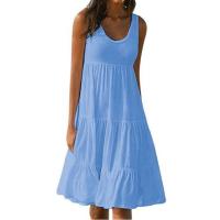 Vestido Mini Casual Elegante Sin Mangas Para Mujer Verano 2024 Con Volantes Y Cuello En V Estilo Playa Y Fiesta Sundress Oversize Streetwear - details 5