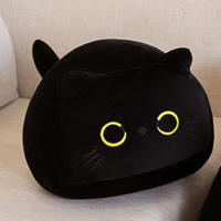 Peluche de gato negro, juguete de Animal de peluche suave, Huggable, adecuado para dormitorio, sala de estar, familia - details 1