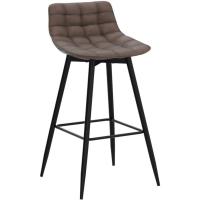 Silla de Cocina Alta con Resalto Paquete de 2 Marco de Metal Asiento de Cuero Sintético - details 7