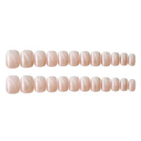 24 Uds., uñas postizas cortas de color rosa, reutilizables, portátiles, cortas, redondas, para decoración diaria de uñas - details 0