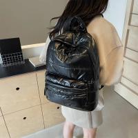Mochila de plumón liso, mochila acolchada de gran capacidad, mochila escolar para estudiantes adolescentes, mochila multibolsillo, mochila versátil de algodón acolchada - details 4