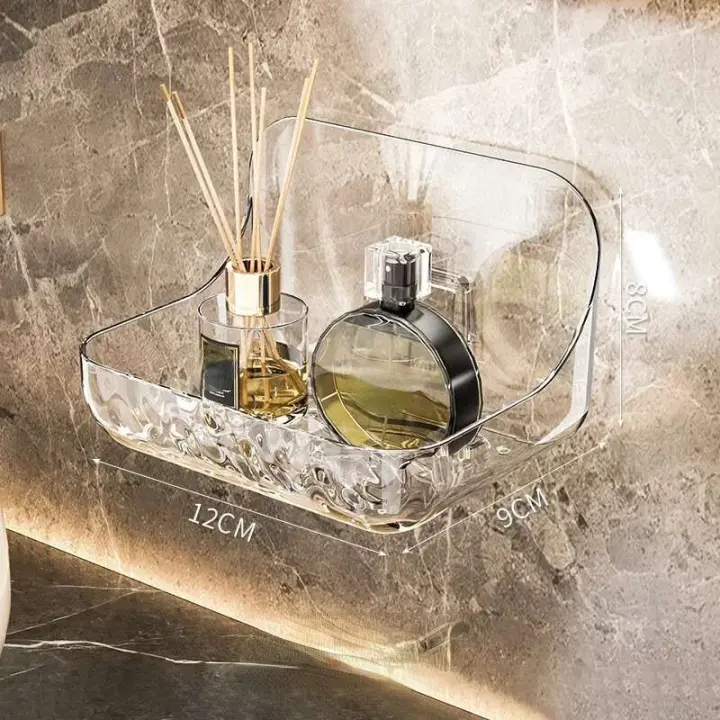 Organizador de Baño de Acrílico Sin Diamantes Soporte de Ducha, Soporte de Iluminación de Cosméticos, Soporte de Champú para Inodoro Montado en Pared - 1