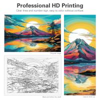 RUOPOTY-Kit de pintura por números para adultos, lienzo moderno al óleo acrílico, puesta de sol, paisaje de plumas, regalo de decoración del hogar, 40x50cm - details 2