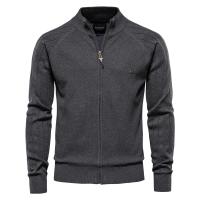 Cardigan de Algodón con Cremallera Color Sólido para Hombres en Invierno Abrigo de Moda Básico - details 4