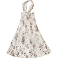 BUNO-Vestido con estampado de almazuela de gato extraño para mujer, vestido Halter con cuello bajo y espalda descubierta fruncido, vestido largo ajustado para fiesta en la playa a la moda para vacaciones - details 7