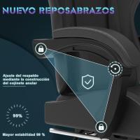 Silla de Juegos Ergónómica Silla de Oficina con Masajeador Carga de 150kg Ajustable Altura - details 5