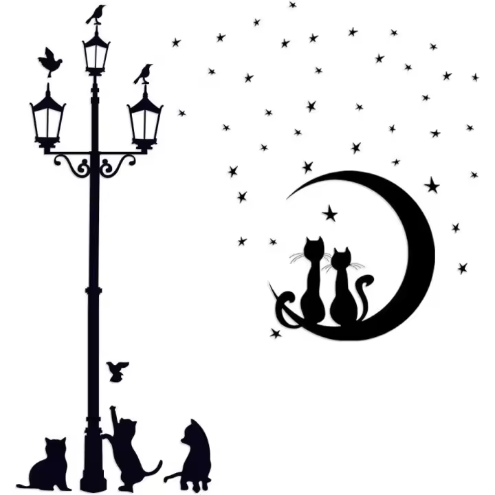 Pegatinas de pared decorativas autoadhesivas, 2 piezas - 1