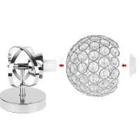 Candelabro de pared de cristal E27, lámpara de cabecera de dormitorio Simple y creativa, luces doradas/Plateadas para dormitorio - details 13