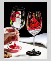 Copa de Tema Navideño Pinta a Mano 16oz Vino Copa de Santa Claus, Lluvicero, Renos - details 15