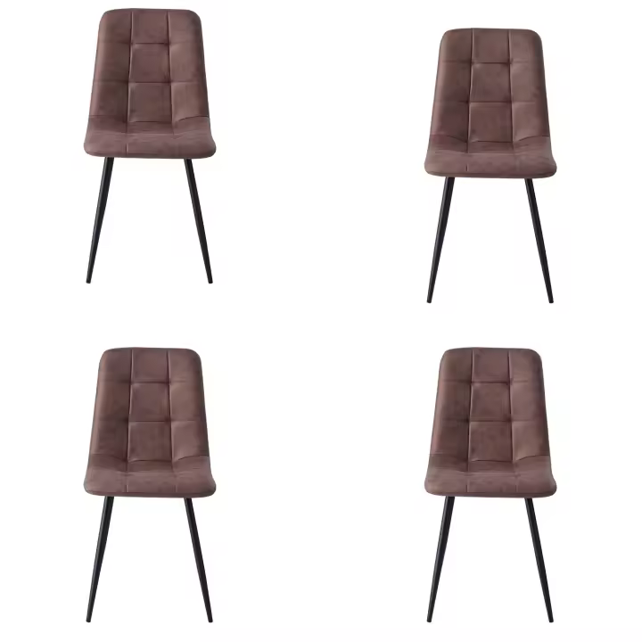 EGOONM Juego de 4 sillas de comedor vintage, sillas de comedor de terciopelo holandés, patas de hierro simples, adecuadas para cocina y sala de estar - 1