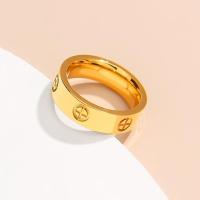Anillo cruzado de cristal CZ de acero inoxidable Moda para mujeres y hombres Color oro rosa - details 8