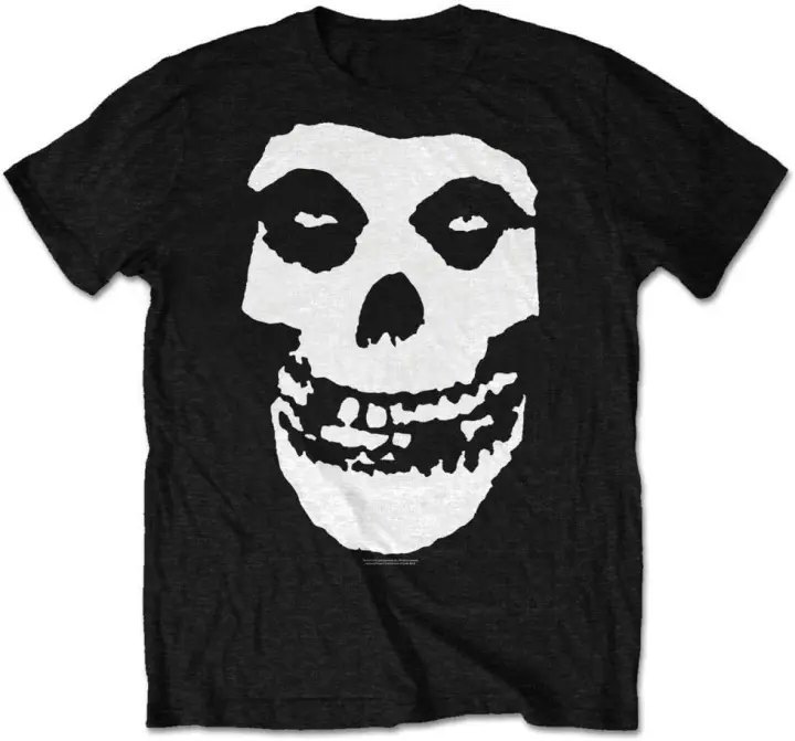 Misfits-Camiseta clásica para hombre, Camisa ajustada con Calavera, color negro - 1