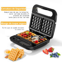 Máquina para hacer gofres 750W, máquina para hacer gofres personal, máquina para hacer gofres pequeña, máquina para hacer gofres antiadherente, mango de tacto frío, pequeño electrodoméstico automático para cocina, celebración de reuniones familiares, past - details 2