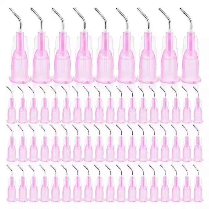 300 Piezas de Punta de Dispensación de Flujo Dental Agujas de Dispensación de Bentado Rosa - 1