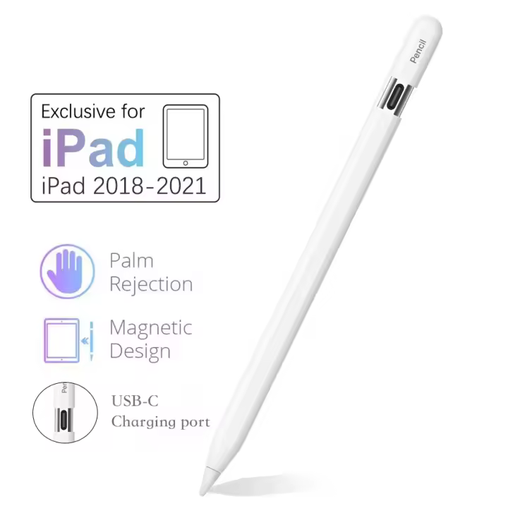 Apple Pencil USB-C 2 1 Carga Inalámbrica Reversa de Palma Para iPad 2022-2018 Material de Plástico - 1
