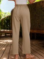 Pantalones Harem de Moda Coreana para Mujer Cintura Alta, Solido, Primavera-Verano, Nuevo - details 6