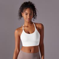 Hamidou Top deportivo para mujer, chaleco Yuga colgante con cuello, decoración triangular, Top deportivo con espalda bonita, Top corto a prueba de golpes para reunión - details 2