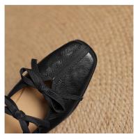 Nueva piel de oveja cabeza cuadrada estilo retro pequeños zapatos de cuero arco pedal boca poco profunda Mary Jane zapatos individuales - details 22