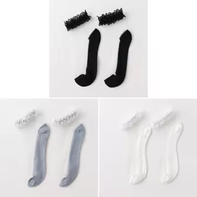 Calcetines tobilleros finos de algodón para mujer, calcetín transparente, corte Bo, suave, invisible, 3 pares 36d - 1