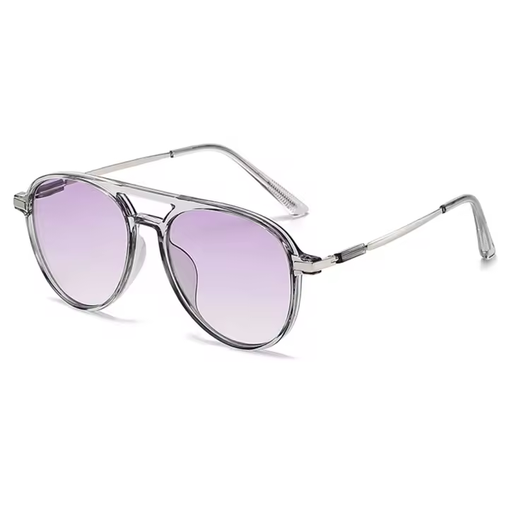 Gafas de sol grises transparentes, lentes de lectura bifocales, doble puente, cómodas, protección UV + 0,75 a + 4 - 1