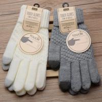 Guante de punto de lana cálido para teléfono móvil, guantes de punto para pantalla táctil, dedo completo, guante de ganchillo fe - details 1