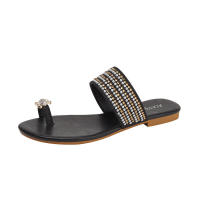 Nuevas sandalias romanas de playa 2025 de Sandalia para mujer en verano, hebilla de un solo botón y pequeño clip de abeja en el pie con un diamante - details 1
