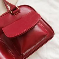 Bolso de mano de moda informal de cuero de PU vintage con diseño de doble bolsillo para mujer - details 32