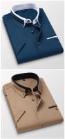 Caumanl-camisa de negocios para hombre, camisa de manga corta con botones, cuello vuelto, informal, ropa de verano, talla europea - details 6