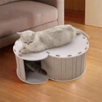 Cama túnel para gatos de fieltro en forma de S, nido para gatos semicerrado ventilado desmontable, resistente a los arañazos con agujeros, casa escondite para gatos - details 7