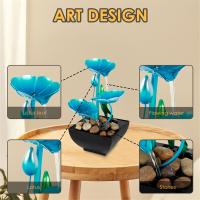 Fuente de mesa para meditación, Mini cascada de flores, decoraciones, sonido, relajación, adorno de loto - details 2