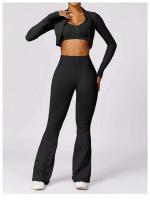 Campana de yoga para mujer - Pantalones deportivos transpirables para correr en gimnasio ajustados con cintura alta y salto de cadera - details 33