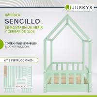 Cama Infantil 80 x 160 cm con protección anticaída, Cama casa de Madera Maciza para niños - Cama en Color Rosado - details 27