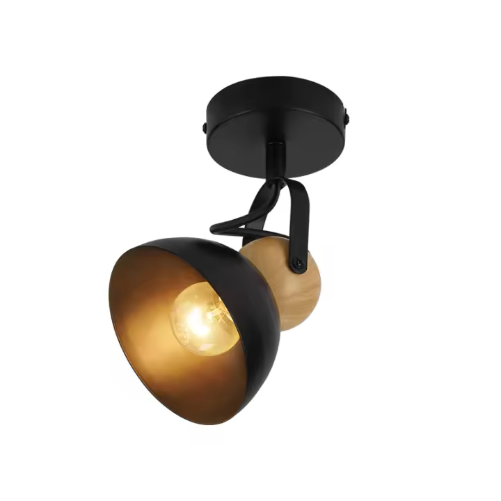 CBJKTX Foco de techo vintage negro E27 ajustable 350 °   Entrada Retro Sala Dormitorio - 1