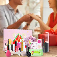 Calendario de Cuento de Navidad Kits de Maquillaje con Esponja de Labios, Sombra de Ojos Brillante, Rostro Ideal para Principiantes y Profesionales - details 1