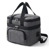 Bolsa de almuerzo con doble aislamiento, fiambrera térmica portátil de capa, bolsa aislante térmica impermeable para Picnic con correa ajustable - details 1