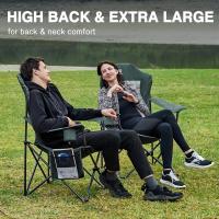 Silla de Camping Alta de 150kg Plegable, Resistente, Silla de Jardín con Bolsillo y Vasos - details 17