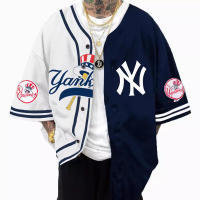 24 Ropa deportiva juvenil de béisbol Chaqueta de equipo de los Yankees de talla grande con cuello en V y manga corta - details 5