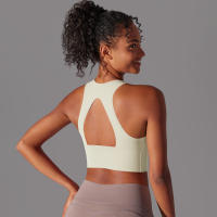 Sujetador de Yoga sin costuras para mujer, chaleco de Yoga Sexy, Sujetador deportivo de alto impacto para entrenamiento, Tops deportivos sin mangas para gimnasio - details 23
