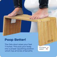 Taburete plegable de bambú para inodoro – Taburete de baño plegable de 7 pulgadas para niños y adultos, color marrón - details 3