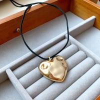 Collar con colgante geométrico en forma de U grande Punk para mujer y hombre, cadena larga ajustable de cuero con forma de herradura para suéter, collares, joyería - details 25
