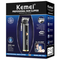 Kemei-cortadora de pelo inalámbrica 1892, Máquina Eléctrica de corte de pelo, con carcasa de metal, para Barbero profesional - details 0