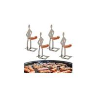 Soporte de Hot Dog de Acero Inoxidable Portátil 4 PCS para Barbacoa y Fiestas - details 4