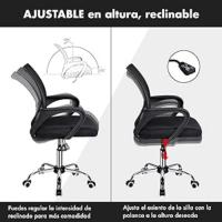 Silla de Oficina o Escritorio Ergonómica con Ruedas y Soporte Lumbar. Juvenil. Altura Regulable. Color Gris - details 6