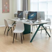 Juego de 4 sillas giratorias de ante para comedor con asiento acolchado, sillas de diseño para salón o cocina, con patas de metal negro, marrón - details 46