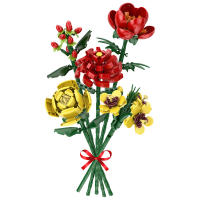 Ramo de bloques de construcción autoensamblado, decoración de flores de mosaico, rosa de niña, no regar flores eternas - details 0
