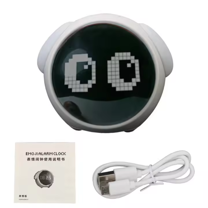 Reloj despertador con luz nocturna para niños, alarma multifuncional con control de voz, termómetro para el hogar - 1