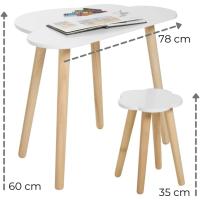 Juego de Escritorio Infantil Nube Mueble de Madera para Niños de 4 a 8 Años - details 3